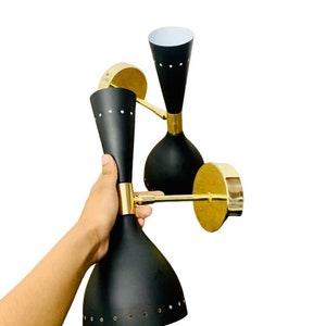Italienische moderne Messing Wand Scone moderne Lampe, italienische Diabolo Wandleuchte Leuchte 2 Birnen-Paar