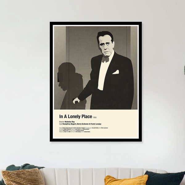 Film Noir Poster - In A Lonely Place (1950) - Humphrey Bogart