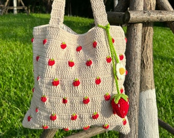 Crochet Bag,Strawberry Crochet Bag,Aamigurumi bags,Strawberry Purse,Crochet Ita Bag,Cute Crochet Bag,Graduation Gift,Handmade Bag Gift