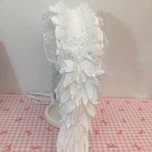 Copricuffie angelico Coqutte, protezione per fascia per capelli in peluche, decorazione carina per la scrivania, configurazione da gioco femminile, estetica cutecore, regalo per gamer, configurazione femminile