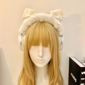 Funda de auriculares de peluche con orejas de gato Kawaii, funda para auriculares con orejas adorables, para AirPods Max Sony Hyper X, decoración para auriculares, lindo regalo para gamers