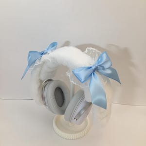 Funda para auriculares con diseño de conejito, funda para auriculares adorable, funda para auriculares con orejas, para AirPods Max, Sony XM6, regalo para gamers, auriculares para juegos de mujer