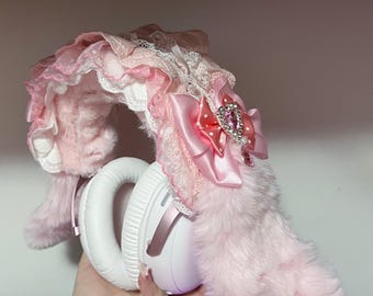Cute Headphone Headband Cover,Cute Plush Headset Protector,Kawaii Gamer Headset Accessories,For AirPods Max,XM6,Headset Ears,Gifts gamers