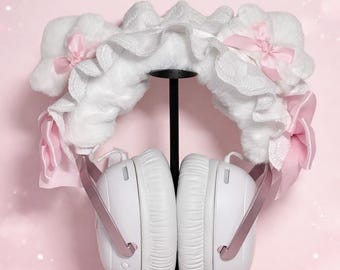 Cat Ears Headphone Headband Cover,Cute Headphone Cover,Headphone Cover Ears,For AirPods Max,Sony XM6,Gamer Gift,Womens Gaming Headphones