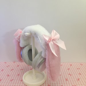 Bunny Headphone Headband Cover,Cute Headphone Cover,Headphone Cover Ears,For AirPods Max,Sony XM6,Gamer Gift,Womens Gaming Headphones