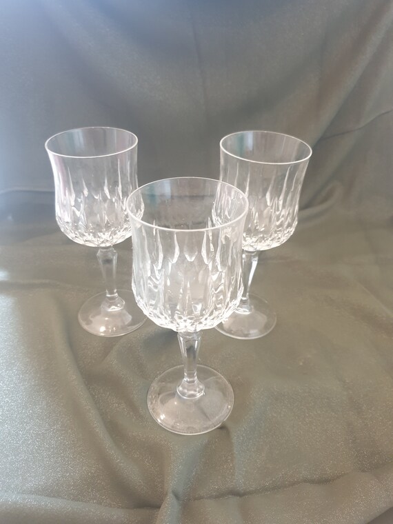 Vintage Lead Crystal Cut Glass Set of 3 Glasses. Etsy