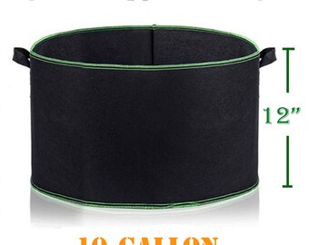A 10 gallons grow bag/Black /Heavy Duty Thickened  with Handles Non-Woven Fabric Plant Pots