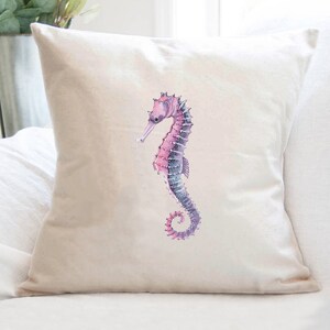 Colorful Seahorse - Square Canvas Pillow, Home Decor, Decorative Pillow, Throw Pillow, Beach House Decor, 18" x 18"