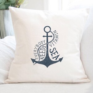 Everyone Needs Vitamin Sea - Square Canvas Pillow, Beach House Decor, Lake House Decor, Throw Pillow, Decorative Pillow, 18" x 18"