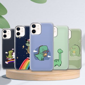 Dinosaur Phone Case Dino Cover, Cute Doddle,  iPhone, 14, 13, 12 Pro, 11, XR, XS, 7, 8+, Samsung A12, A52, A51, A32, Galaxy S20fe, S21 E1
