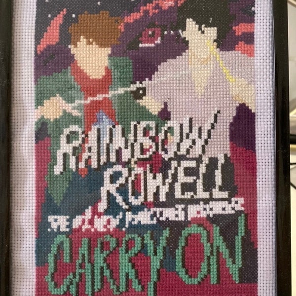 Carry On book cover cross stitch pattern