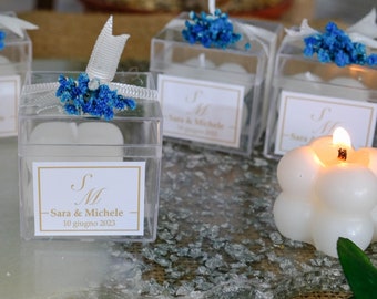 Personalized Wedding Candle Favors Gift For Guest, Scented Bubble Candles, Bridal Shower Baby Shower, Custom Flower Bulk Candles, Engagement