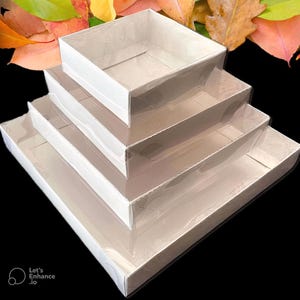 Scatole regalo, scatole per biscotti, scatole per bomboniere, scatole regalo per accessori, scatole regalo grandi, scatole regalo trasparenti, scatole di carta, 7,88 x 7,88 x 1,18 pollici