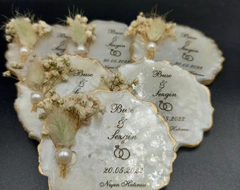 Custom Magnets | Wedding Favors | Fridge Magnet Set | Engagement Gift | Wedding Guest Gifts | Flower Magnet Favor for Guest | Baby Shower
