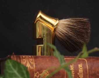 French Brush Shaving Heavy Brass Joris Gold Plated