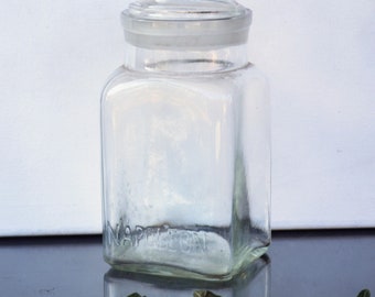 Biedermeier Apothecary, Pharmacy Lidded Glass Candy Napoleon Jar - France