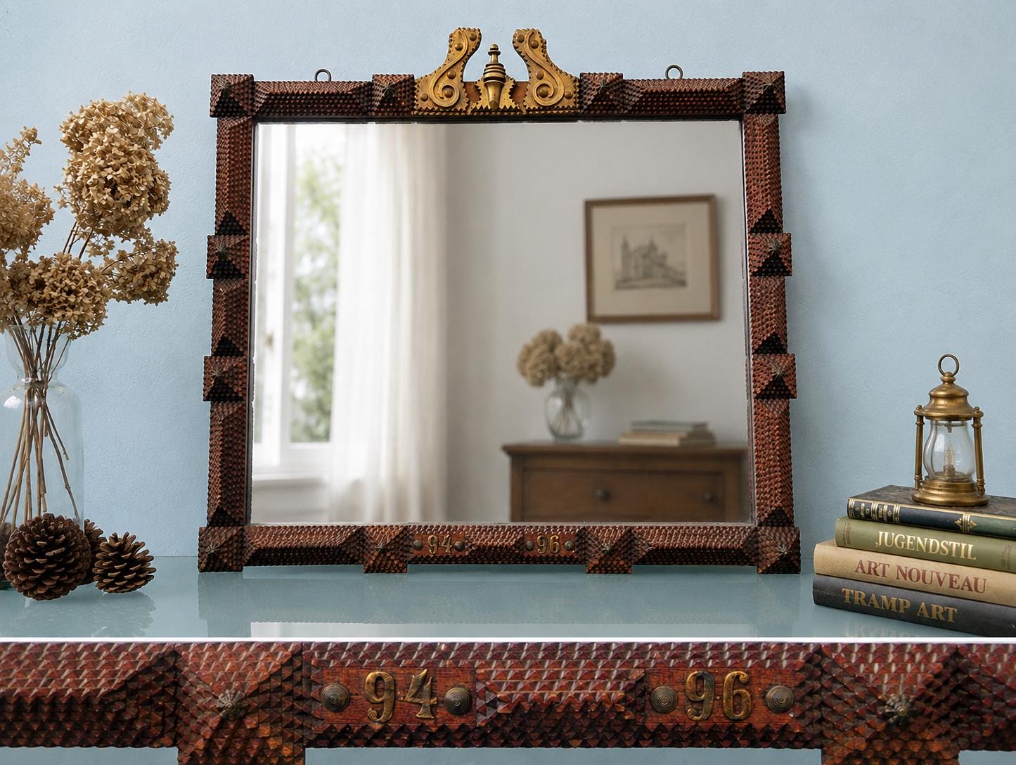 Tramp Art Mirror - Etsy