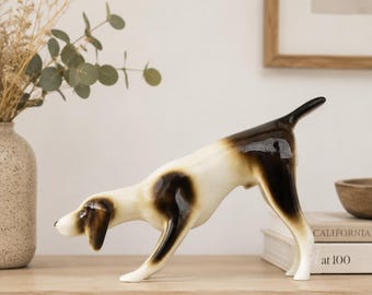 Royal Dux Bohemia Porcelain Dog Figurine, Vintage Hunting