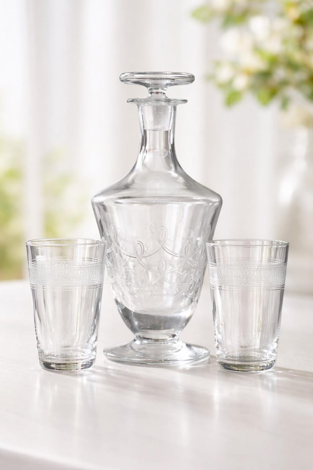 19th Century French Crystal Liquor Carafe Naples Model Glass Cruet