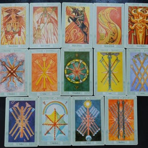 Cartas Vintage Aleister Crowley Thoth Tarot Ilustraciones de Lady Frieda H.