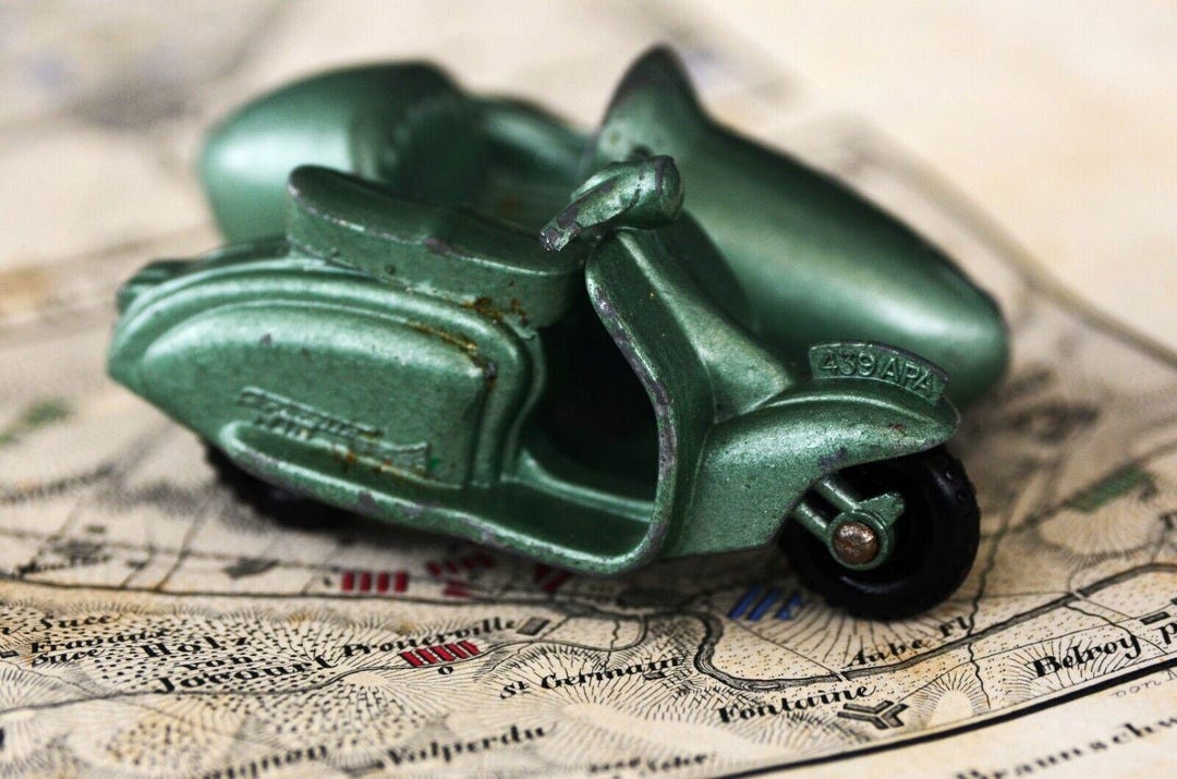 Matchbox Lesney - Lambretta Scooter Avec Side-car - Vert - Angleterre - Occasion TOP