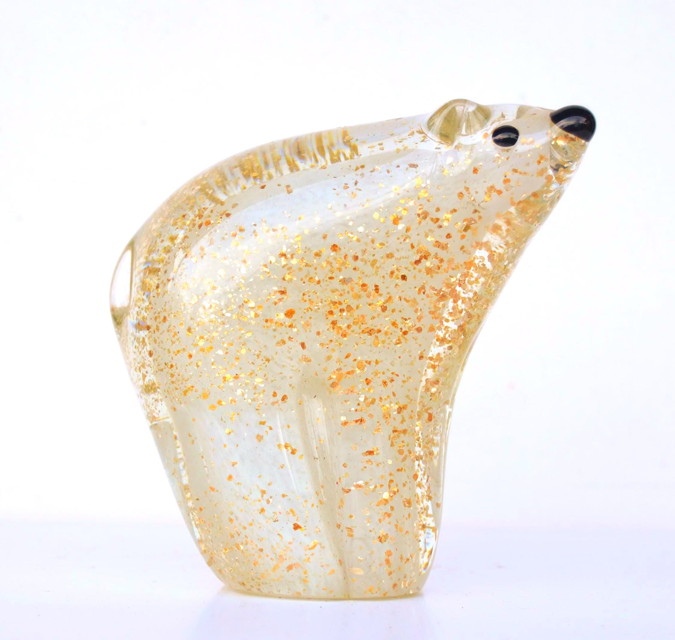 ムラーノガラスのシロクマの置物（ソメルソ）金箔入り - Etsy 日本
