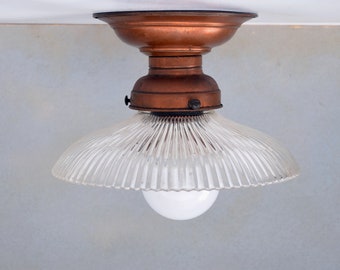 Art Deco Deckenlampe DRGM mit Holophanglas