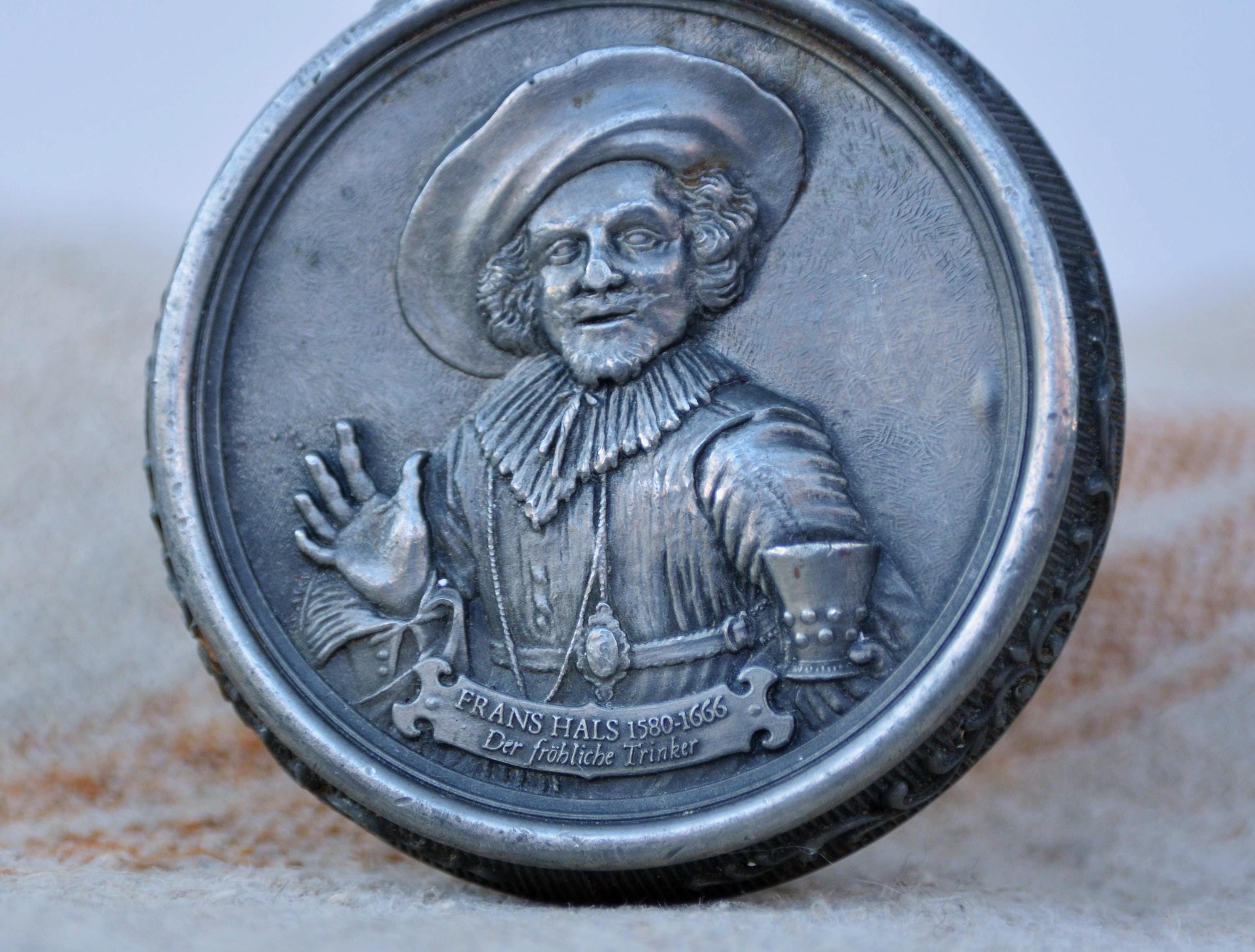 WMF Pewter Old Man Figurine Bottle Stopper Zinn Renowned Artist