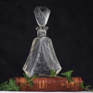Art Deco Bohemian Czech Karl Palda Cut Glass Barware Decanter
