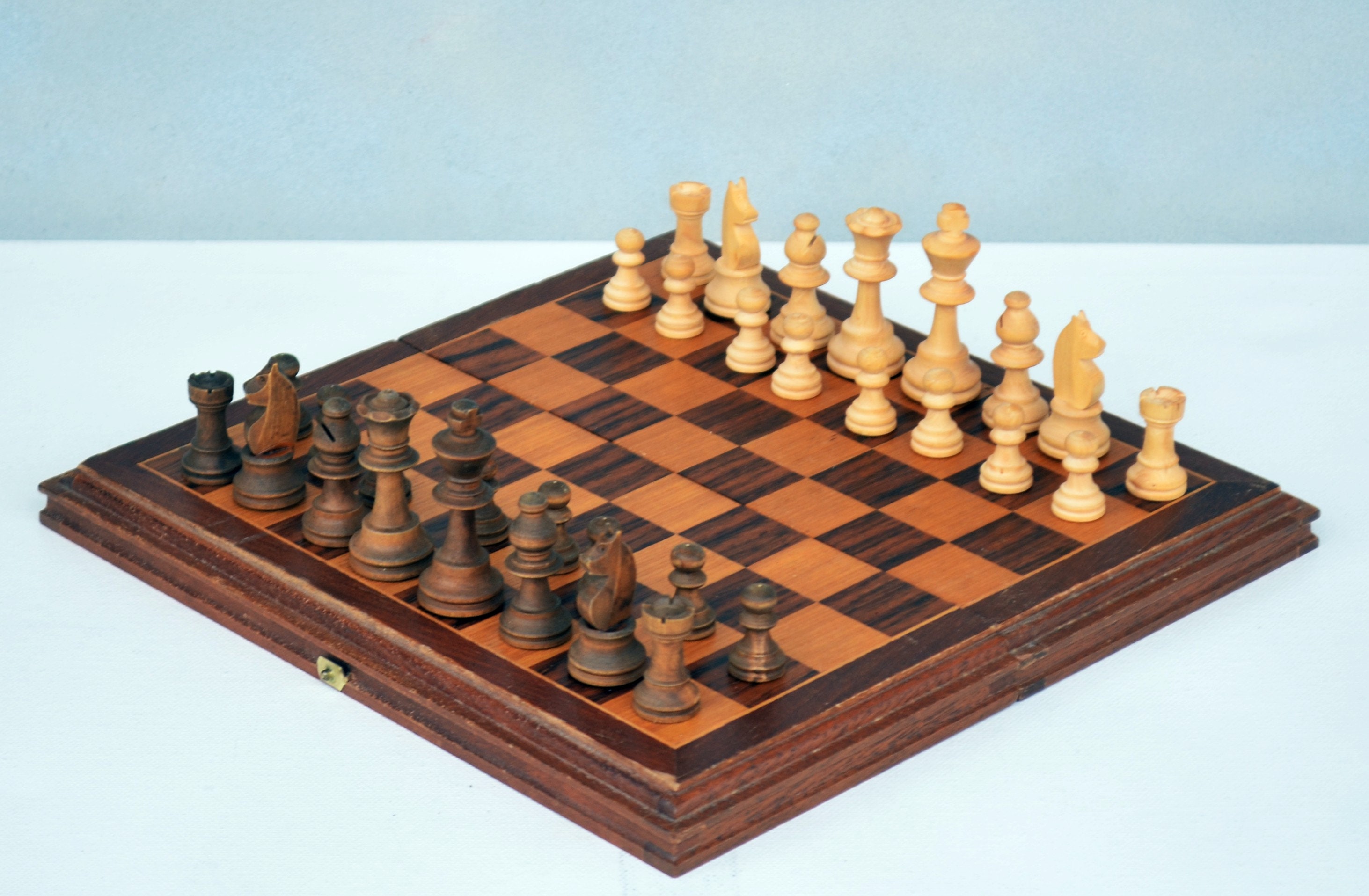 Combo of Reproduced 90s French Chavet Championship Tournament Chess Pieces  V2.0 in Ebonized / Box Wood 