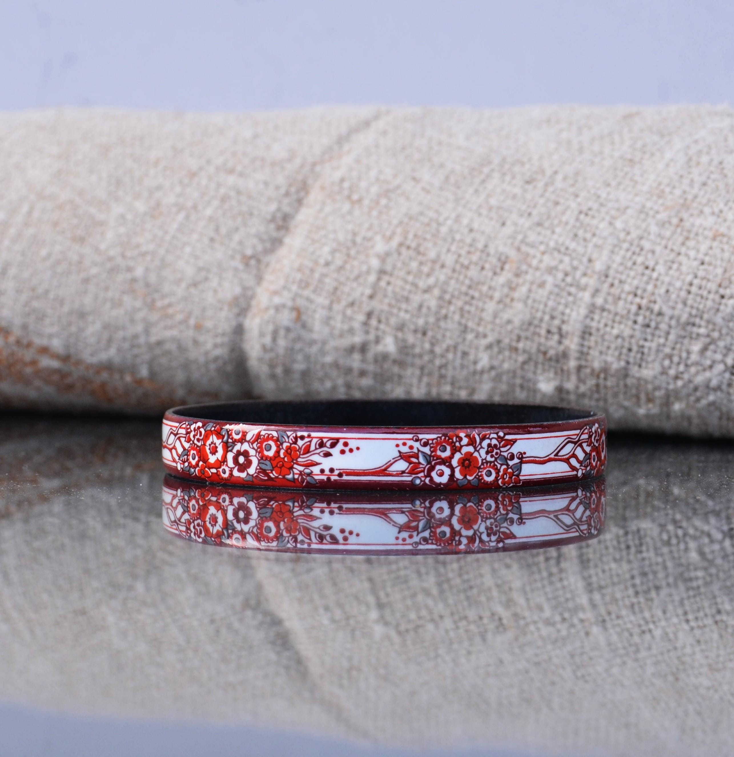 Bracelet Floral émaillé Rose Mickaela Frey - Occasion, Bon état Avec Traces D'usage