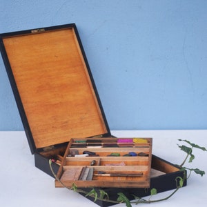 Künstler Aquarell Paint Box in Paris gemacht Napoleon III Periode ebonisiertes Holz