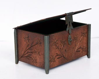 Arts And Crafts Trinket Box made in Copper