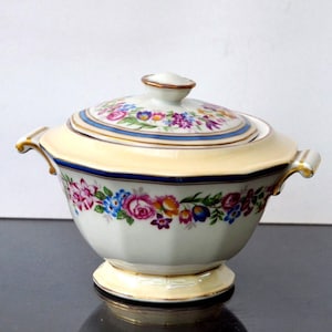 Sugar Bowl Lidded Porcelain B & Co Limoges L. Bernardaud Sucrier