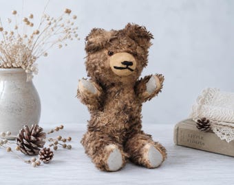 Vintage Brown Bear Hermann ? Toy Mohair Teddy Bear With Jointed Arms and Legs