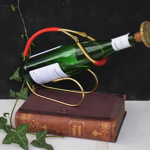 Mid Century Bottle Wine Holder Metal Wire