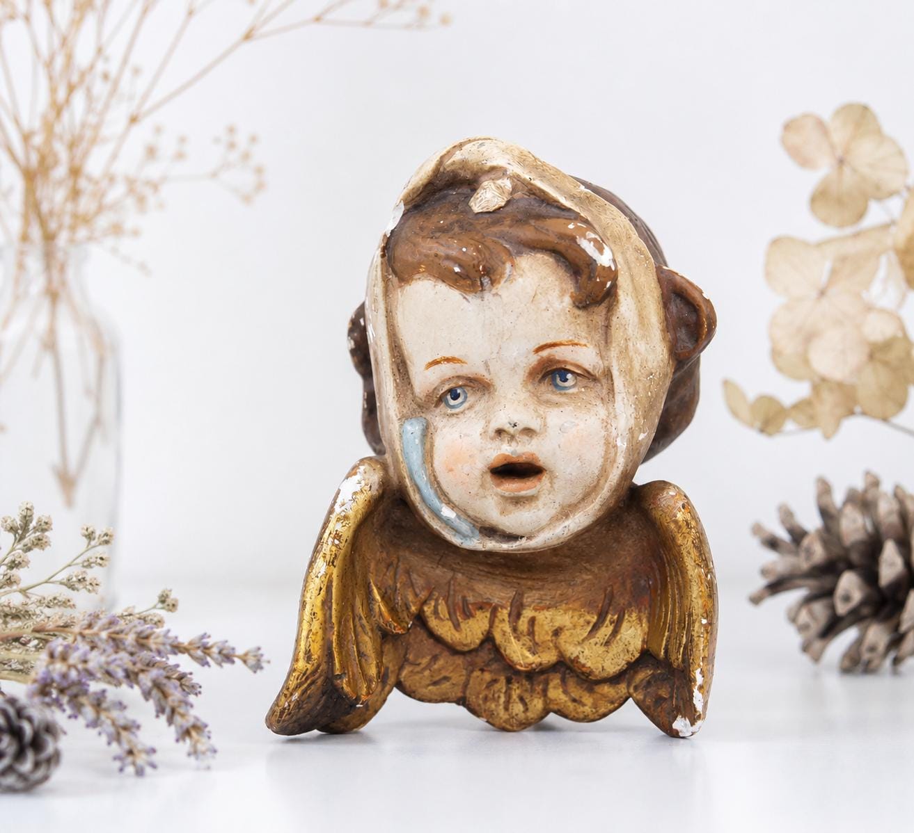 Antique wood angel - Etsy 日本