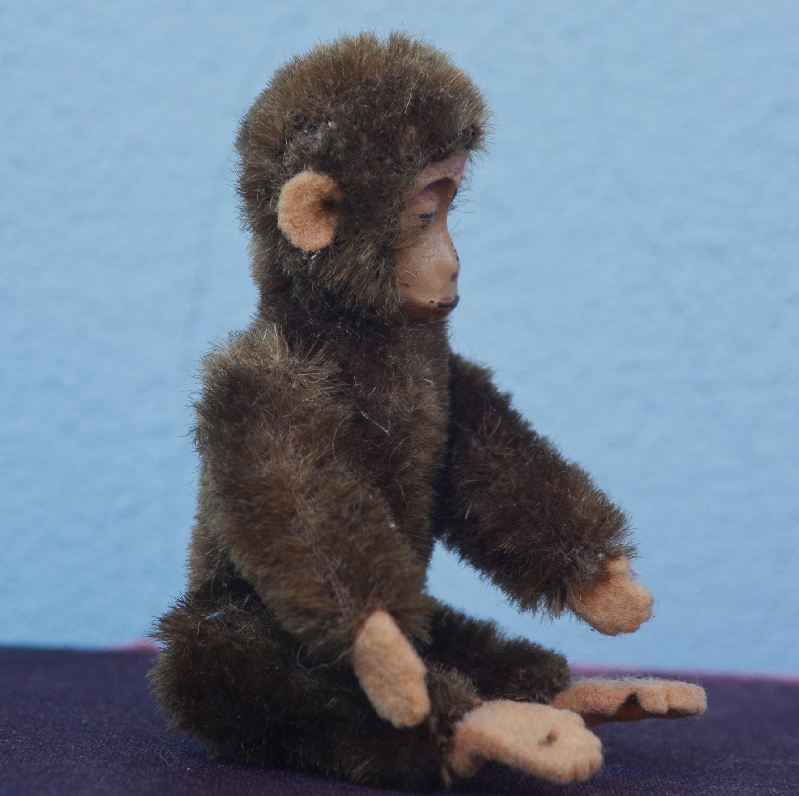 Singe En Mohair Et Tôle Schuco Vintage – Années 1950 – Allemagne – Occasion