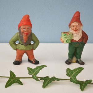 Lot Of 2 Terracotta Gnome Dwarf  Spalu Spang West Germany