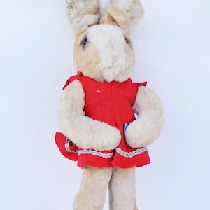 シュコー・ビゴベロ 女の子のウサギのぬいぐるみ 33cm ビンテージ品 1950年代に作られたシュコー・ヘギ・ビゴ・ベロのぬいぐるみウサギ