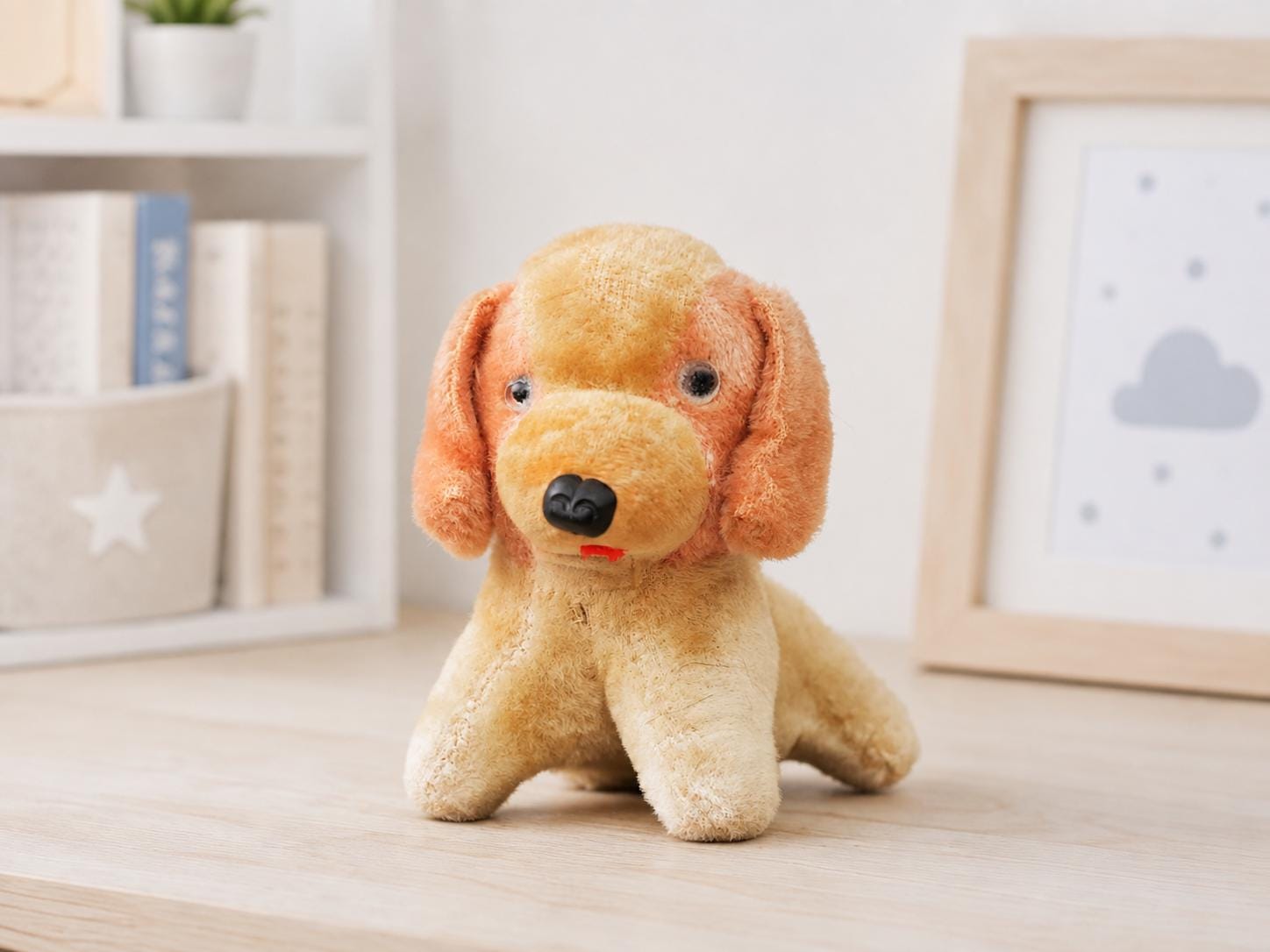 ヴィンテージのぬいぐるみ子犬：1960年代の藁詰めおもちゃ - Etsy 日本