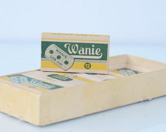 Vintage Razor Blades in original box of 12 'Wanie' Germany 1930's - lot of 9