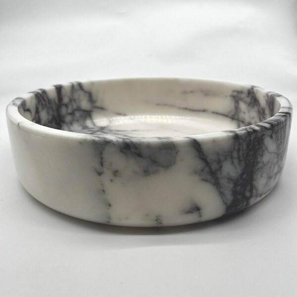 Kingsbury Handmade Marble Bathroom Sink, White Marble Washbasin, Bathroom Bowl, Round Sink