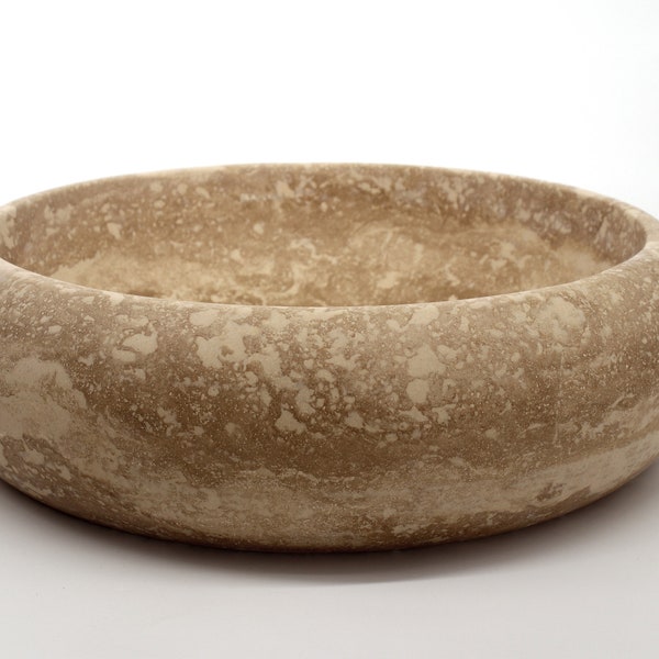 Castleton Handmade Rustic Travertine Stone Round Bowl Sink-  Cloakroom Washbasin