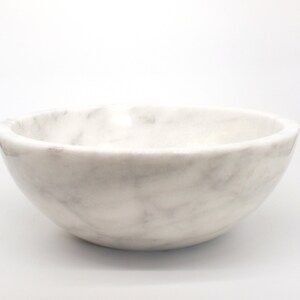 Handmade Carrara White Marble Vessel Sink: Polished Stone Bowl