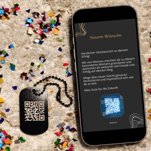 Metall-Anhänger mit QR-Code | Personalisiert | Wiederverwendbar | Geschenkidee | Grußkarte