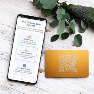 Metallkarte mit QR Code – persönliches Geschenk mit digitaler Botschaft