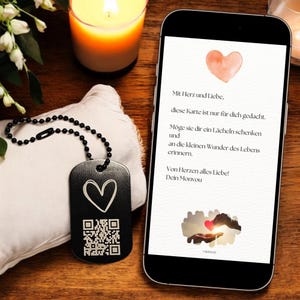 Metall-Anhänger mit QR-Code | Personalisiert | Wiederverwendbar | Geschenkidee | individuelle digitale Nachricht | Ideal für viele Anlässe