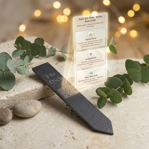 Schiefer Blumenstick mit QR-Code – personalisiertes Geschenk für Blumen | Monvou®