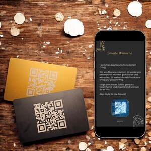Metall-Grußkarte mit QR-Code | Personalisiert | Wiederverwendbar | Geschenkidee | individuelle digitale Nachricht | Für viele Anlässe